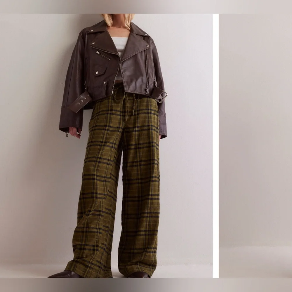 NWOT Free People Hudson Canyon Pants - Olive combo - Large